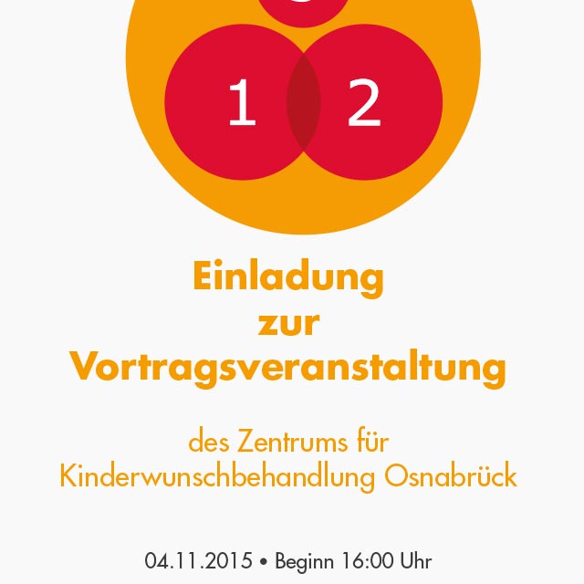 Einladungsflyer Vortragsveranstaltung des Zentrums für Kinderwunschbehandlung Osnabrück 2015