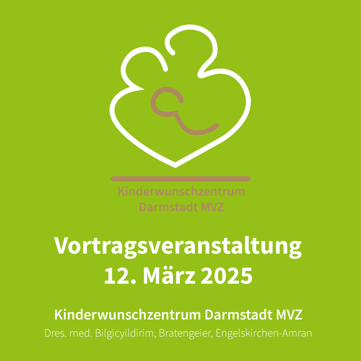 Einladungsflyer Vortragsveranstaltung Kinderwunschzentrum Darmstadt